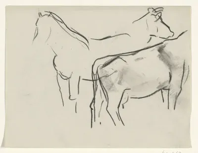 Twee koeien en een paard
