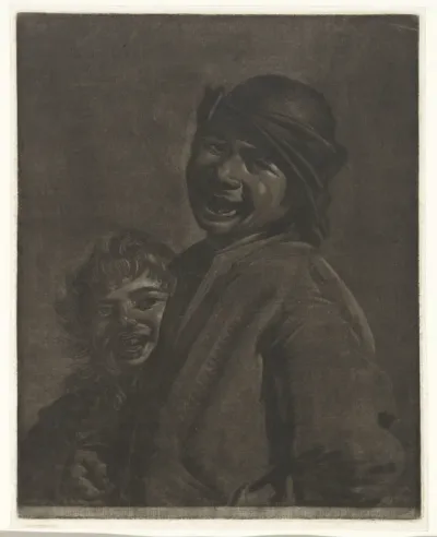Twee lachende jongens