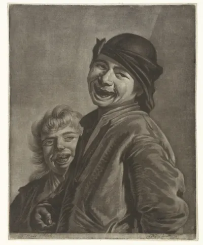 Twee lachende jongens