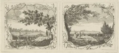 Twee landschapppen in omlijstingen