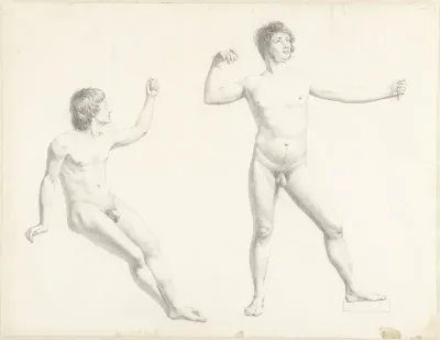 Twee mannelijke naaktstudies