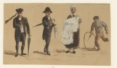 Twee mannen, een vrouw en een jongen