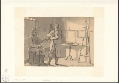 Twee mannen in het atelier van Christiaan Andriessen