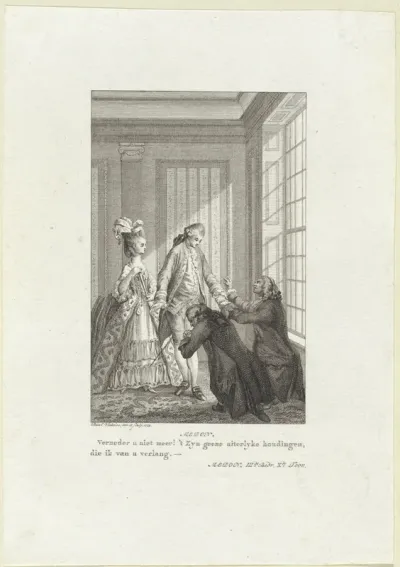 Twee mannen knielen voor een paar