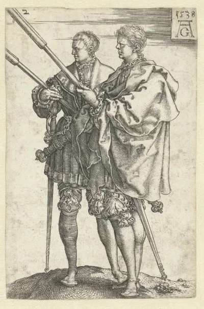Twee mannen met fakkels