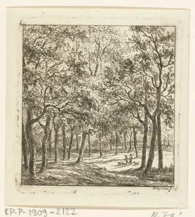 Twee mannen met honden in het bos