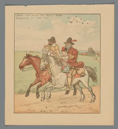 Twee mannen met kind te paard