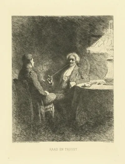 Twee mannen, vader en zoon, met elkaar in gesprek