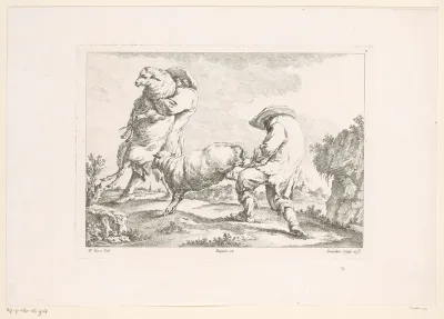 Twee mannen vangen twee schapen