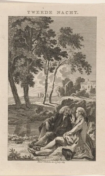 Twee mannen voeren een gesprek aan de waterkant