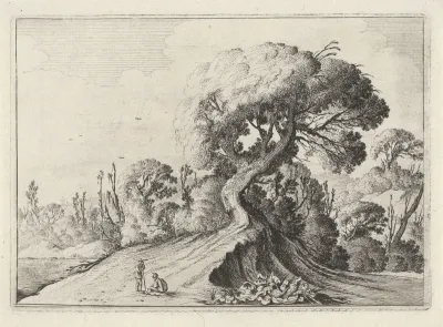 Twee mannen voor een grote boom