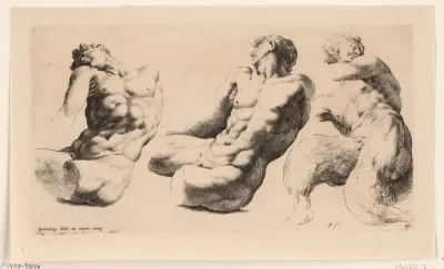 Twee mannentorso's en een faun