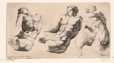 Twee mannentorso's en een faun