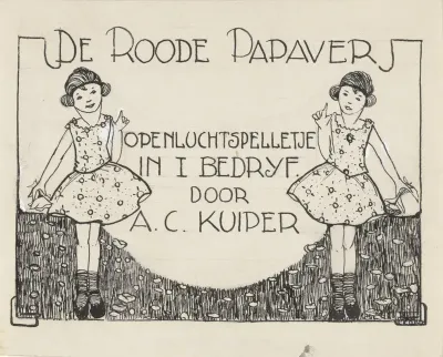 Twee meisjes in een papaverveld