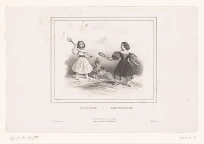 Twee meisjes spelen badminton