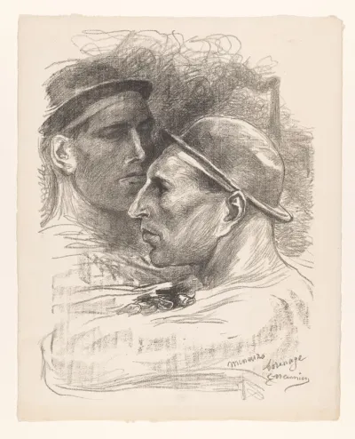 Twee mijnwerkers met helm