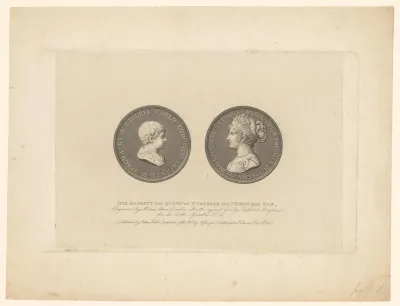 Twee munten met de portretten van Maria Louisa van Bourbon en haar zoon Karel Lodewijk van Bourbon-Parma
