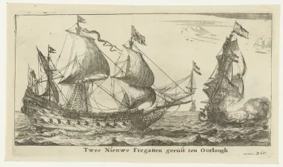 Twee Nederlandse fregatten