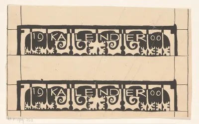 Twee ontwerpen voor rand van kalender 1900