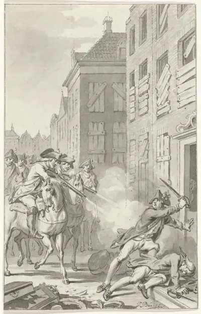 Twee oproerige soldaten te 's-Hertogenbosch door ruiters doodgeschoten, november 1787