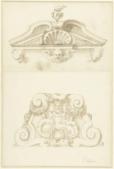 Twee ornamentale schoorsteenontwerpen