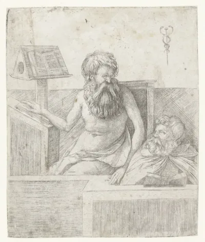 Twee oude mannen lezen in boeken