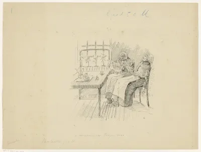 Twee oude vrouwen in een interieur