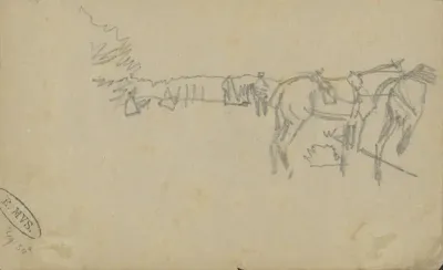 Twee paarden in een landschap