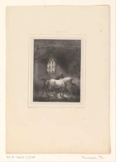 Twee paarden in een stal