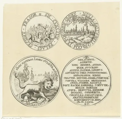 Twee penningen op de Vrede te Breda, 1667