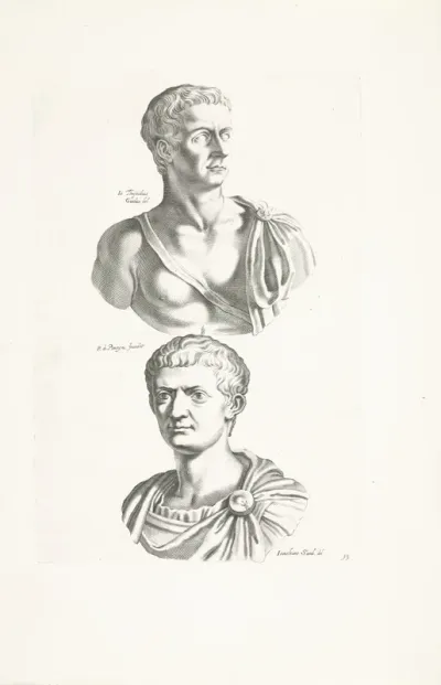 Twee portretbustes van keizer Tiberius