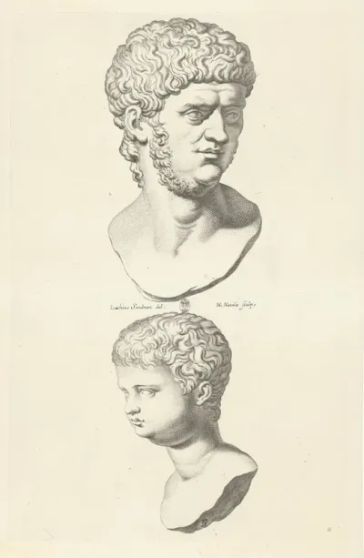 Twee portretbustes van Nero