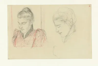 Twee portretstudies van een vrouw