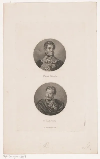 Twee portretten van Clemens von Raglovich en Carl Philipp von Wrede