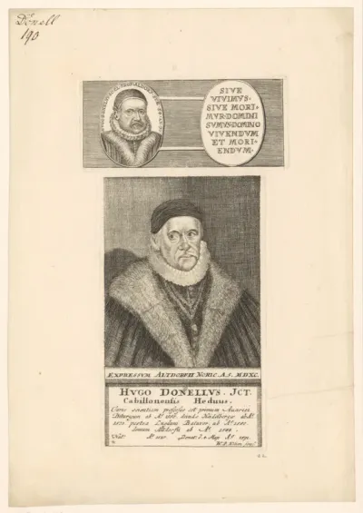 Twee portretten van Hugo Donellus