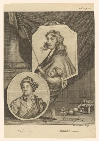 Twee portretten van Joseph Baker en Charles Boit