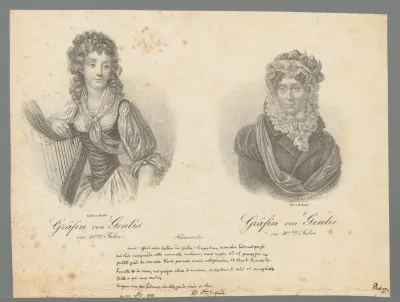 Twee portretten van Stéphanie Félicité, gravin van Genlis