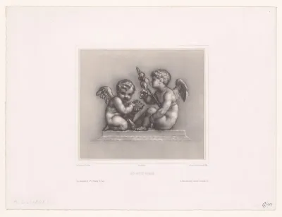 Twee putti aan het spinnen
