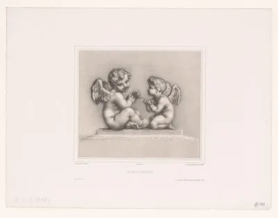 Twee putti haspelen wol