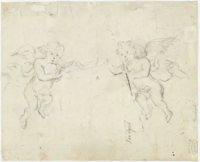 Twee putti met een banderol