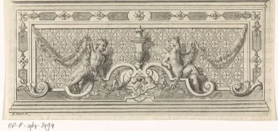 Twee putti met een guirlande