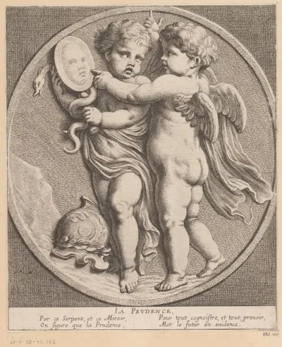 Twee putti met spiegel