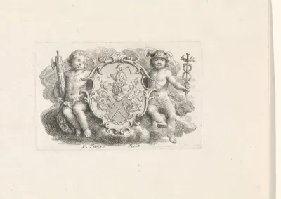 Twee putti tonen een wapenschild
