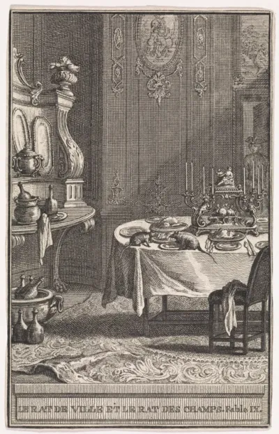 Twee ratten op eettafel