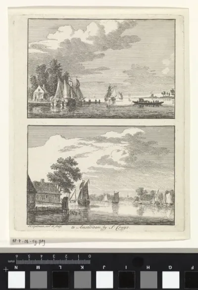 Twee rivierlandschappen met zeilschepen