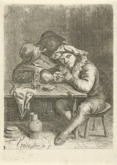 Twee rokers aan een tafel