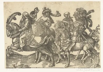 Twee ruiters, Willem V en Albrecht