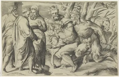 Twee saters brengen Silenus bij koning Midas