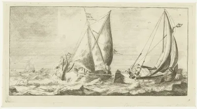 Twee schepen: een ijzeren varken en een waterschip