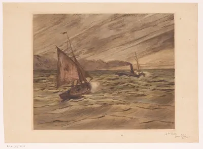 Twee schepen op zee